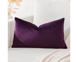 Ibenzoa® Decoratieve Fluwelen Kussensloop voor Bank en Slaapkamer in Lila – 30 x 50 cm