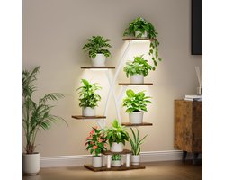Ibenzoa® Decoratieve Plantenstandaard met Groeilicht en Zeven Niveaus voor Binnen en Buiten