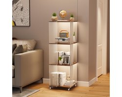 Ibenzoa® Draaibaar boekenkast met acrylpanelen en vier niveaus voor elk interieur