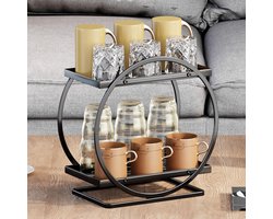 Ibenzoa® Dubbel-laagse metalen organizer voor make-up en parfum in elke ruimte