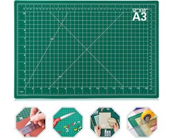 Ibenzoa® Dubbelzijdige Rotierende Naaimat – 12 x 18 Inch – 5 Laags Snijplank voor Precisie Snijden en Naaien