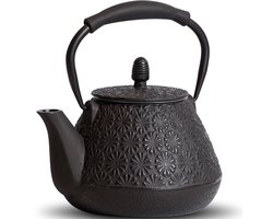 Ibenzoa® Duurzame IJzeren Theepot met Kersenbloesem Design en Ingebouwde Infuser