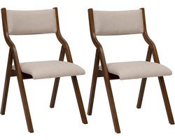 Ibenzoa® Duurzame Opvouwbare Stoelen - Taupe, Set van Twee, Verstelbaar Design