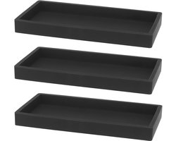 Ibenzoa® Duurzame Siliconen Tray Set – 3 Stuks, Zwart, 20x10cm voor Badkamer en Keuken