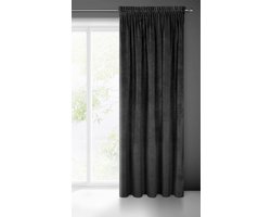 Ibenzoa® Elegant Fluwelen Gordijn voor Stijlvolle Woonkamers en Slaapkamers, 140 x 270 cm, Zwart