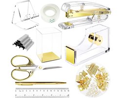 Ibenzoa® Elegante bureau-organizer set met gouden accessoires voor een stijlvol kantoor