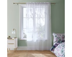 Ibenzoa® Elegante voile gordijn met bloemenprint voor sfeervol interieur
