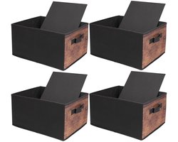 Ibenzoa® Faltbare Opbergboxen Set van 4 voor Kleding, Handdoeken en Speelgoed, 39 x 29 x 20 cm