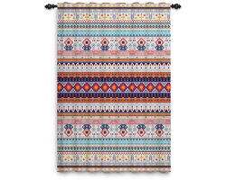 Ibenzoa® Gezellige Boho-Stijl Gordijnen met Etnisch Geometrisch Patroon en Kleurrijk Design voor Elk Interieur