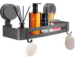 Ibenzoa® Grijze doucheplank met zuignap voor veelzijdige badkamerorganisatie