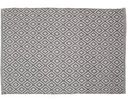 Ibenzoa® Grijze katoenen badmat met uniek geweven patroon voor elke badkamer