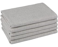 Ibenzoa® Grijze Katoenen Keukendoeken Set van 5 met Uitstekende Absorptie en Verschillende Patronen