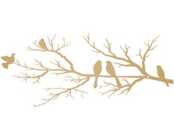 Ibenzoa® Grote metalen wanddecoratie met vogels voor binnen en buiten gebruik