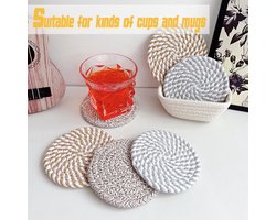 Ibenzoa® Handgemaakte Boho Onderzetters met Opbergmand voor Stijlvolle Interieurdecoratie en Bescherming van Meubels