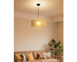 Ibenzoa® Handgemaakte Boho Rotan Hanglamp voor Eettafel, Slaapkamer, Keuken en Woonkamer - 30cm
