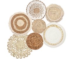 Ibenzoa® Handgemaakte Boho Wandmanden Set van 7 voor Sfeervolle Interieurdecoratie