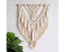 Ibenzoa® Handgeweven Boheemse Macramé Wanddecoratie met Kwastjes voor Woon- en Feestdecoratie