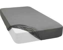 Ibenzoa® Hoogwaardig Jersey Hoeslaken van 100% Katoen voor Boxspring- en Waterbedden in 28 Kleuren, Maat 160 x 200 cm, Kleur: Zilver