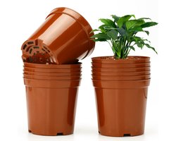 Ibenzoa® Hoogwaardige Kunststof Plantenpotten Set van 12 voor Binnen- en Buitenbeplanting, Ideaal voor Diverse Planten