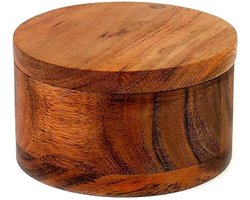 Ibenzoa® Houten Keukenpot voor Kruiden en Specerijen met Draaideksel, Handgemaakt van Natuurlijk Hout