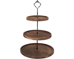 Ibenzoa® Houten Taartstandaard Met Drie Etages Voor Cupcakes, Taarten En Dessertpresentatie