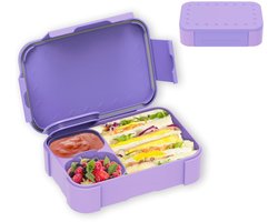 Ibenzoa® Kindvriendelijke Lekvrije Broodtrommel met Vakken voor School en Reizen, 900 ml, Magnetron- en Vaatwasserbestendig