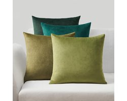 Ibenzoa® Kleurrijke Fluwelen Sierkussenhoezen Set van 4 voor Woonkamer en Slaapkamer Decoratie