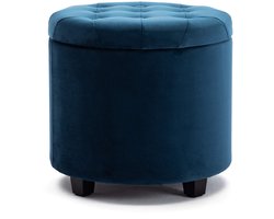 Ibenzoa® Kubusvormige kruk met opbergruimte en fluwelen bekleding voor woonkamers