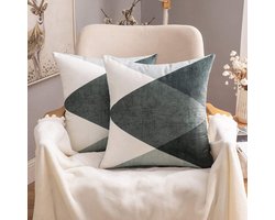 Ibenzoa® Kussenhoezen met Geometrisch Design voor Moderne Interieurs, Set van 2, Antracietgrijs, 40x40 cm