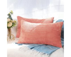 Ibenzoa® Kussenhoezen van Corduroy in Diverse Kleuren, Set van 2, Geschikt voor Sierkussens en Bankkussens