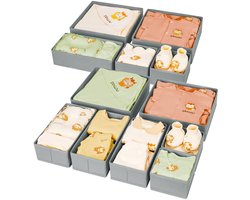 Ibenzoa® Lade-organizer set van 12 stuks voor kleding, sokken en accessoires in grijze kleur