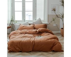 Ibenzoa® Luxe katoenen beddengoedset voor tweepersoonsbed met vintage uitstraling