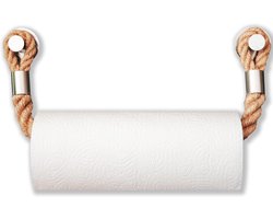 Ibenzoa® Maritieme keukenrol- en handdoekhouder van natuurlijk jute touw met zelfklevende bevestiging voor elke ruimte