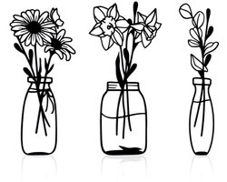 Ibenzoa® Metalen Bloemen Wanddecoratie Set voor Woonkamer - 3 Stuks