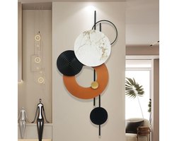Ibenzoa® Moderne 3D Wandsculpturen voor Woonkamer en Slaapkamer, Grote Metalen Boho Wanddecoratie