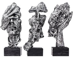 Ibenzoa® Moderne Abstracte Woondecoratie Beeldjes voor Plank en Boekenkast, Set van 3 Stuks