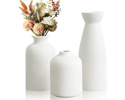 Ibenzoa® Moderne Boho Vazen Set van 3 voor Stijlvolle Interieurdecoratie met Keramische Afwerking