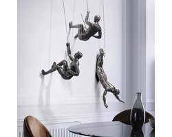 Ibenzoa® Moderne Wanddecoratie Sculpturen voor Unieke Woonkamer Versiering met Klimmende Figuren