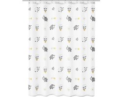 Ibenzoa® Multicolor Polyester Shower Curtain with Diverse Sheep Motif, 180 x 200 cm