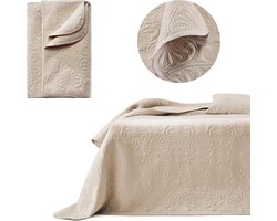 Ibenzoa® Multifunctionele Beige Woondeken van 240 x 260 cm - Voor Bed en Bank