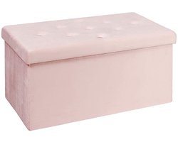 Ibenzoa® Opvouwbare fluwelen opbergzitbank met deksel voor multifunctioneel gebruik in huis