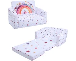 Ibenzoa® Opvouwbare Kinderbank en Stoel met Antislip Kussen voor Slaapkamer en Speelkamer