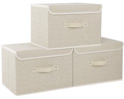 Ibenzoa® Opvouwbare Opbergdozen met Deksel en Handvat voor Kleding en Accessoires in Kubusrek