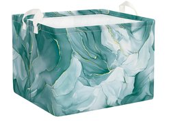 Ibenzoa® Opvouwbare Wasmand met Handvatten voor Speelgoed en Kledingopslag - Marmer Design, 40x30x30 cm