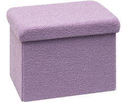 Ibenzoa® Opvouwbare Zitkubus met Opbergruimte en Fluwelen Bekleding in Stijlvol Paars Design