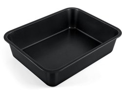 Ibenzoa® Rechthoekige roestvrijstalen ovenschaal met antiaanbaklaag voor lasagne en meer