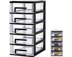 Ibenzoa® Robuuste Kunststof Ladekast met Transparante Deuren - Ideaal voor Kantoor en Thuisopslag