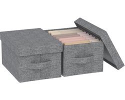 Ibenzoa® Robuuste Opbergbox met Deksel en Handgrepen - Perfect voor Kleding en Meer