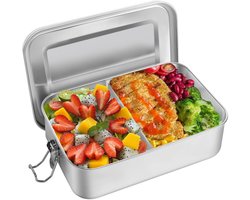 Ibenzoa® Roestvrijstalen Lunchbox met Indeling en Dichtring – Ideaal voor Dagelijks Gebruik