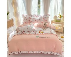 Ibenzoa® Romantisch en elegant beddengoed met bloemenpatroon en kussensloop